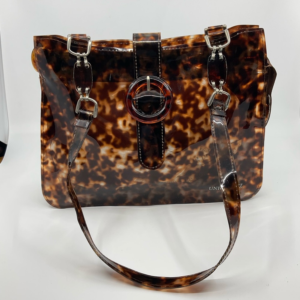 Vintage 90s Tortoiseshell PVC Shoulder Bag